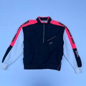 Vintage 1980s 90s NIKE International Track Jacket Mens L Black/Pink/White